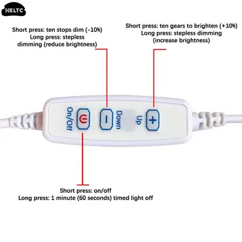USB Bílá DC 5V Stmívatelné LED Čipy 5730 SMD LED Lampa DIY Světlo Nastavitelné LED Žárovka Stmívač Učení Pracovní Nabíjecí Svítilna