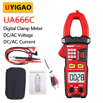 UYIGAO Digitální klešťový Měřič UA666C DC/AC Napětí, Proud Odpor, Kondenzátor Teploty Multifunkční Měřicí Multimetr