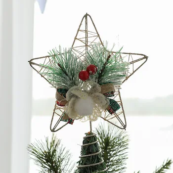 Vánoční Dekorace Vánoční Strom Top Vyhloubeny Pět-špičaté Hvězdy Vánoční Závěsné Dekorace Doplňky