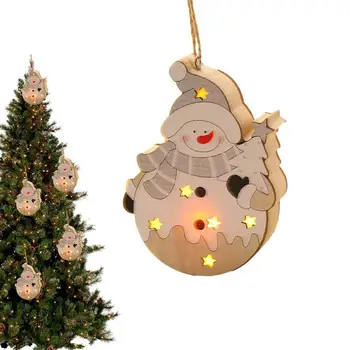 Vánoční Dřevěné Osvětlené Přívěsky Zářící A Krásný Strom Dekory Pro Sezónní Vánoční Dekory Na Zeď Okno S Vánoční Strom