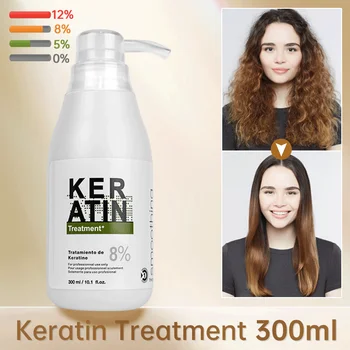 Zakoupit v téměř každé superma 300ml Profesionální Keratinové Ošetření Vlasů Rovnání Krém Vyhlazující Pro Krepaté Brazilský Keratin, Produkty Péče o Vlasy