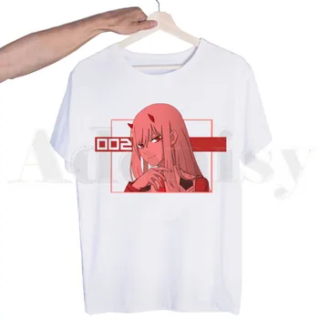 Žádné DVA Zlato V Franxx Anime 02 Harajuku Krátký rukáv T-shirt Men Print T shirt Muži Topy Trička Muži ' s T-shirt
