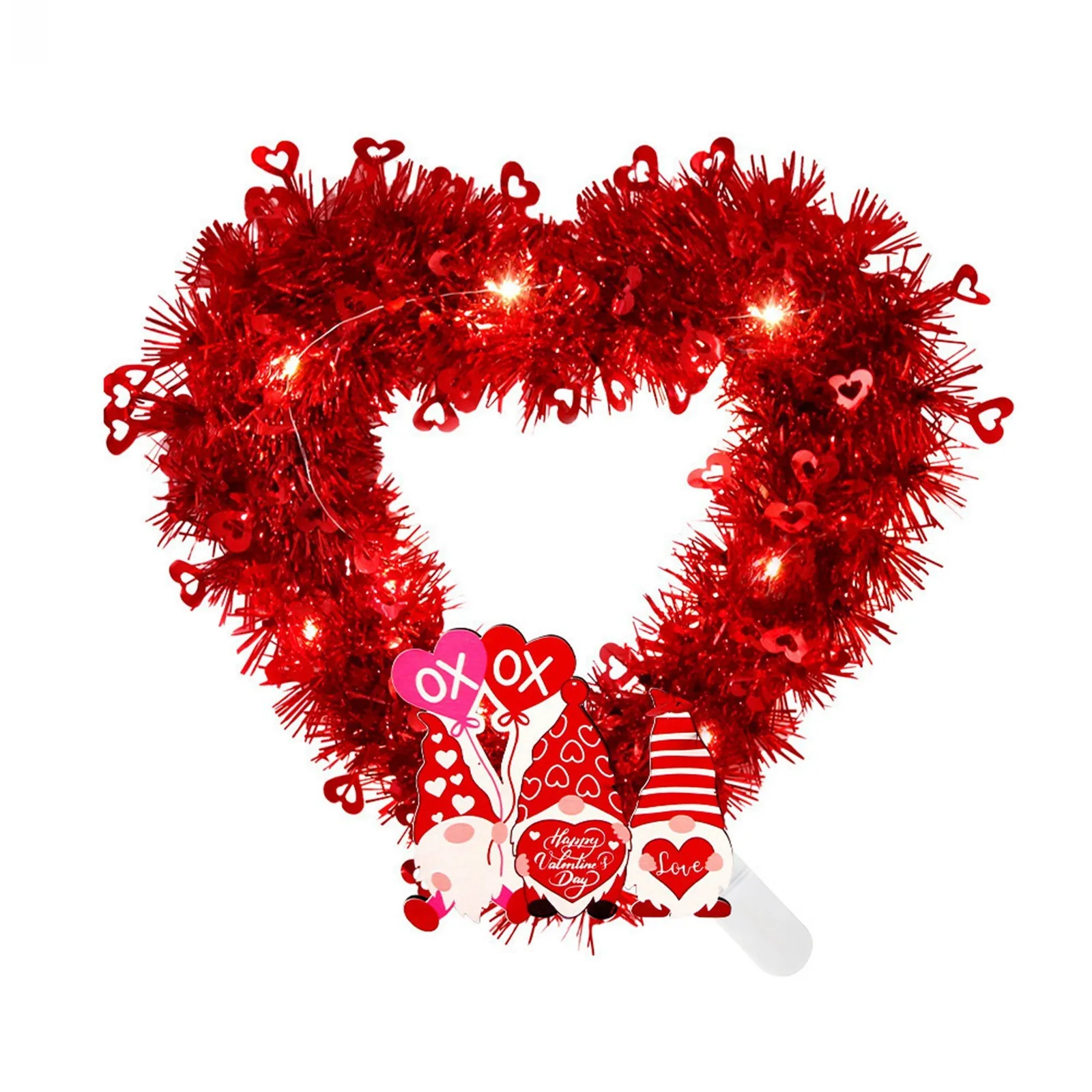 Valentýna Láska Věnec Svatební Party Scény Rozložení Svítící Dekorace ve Tvaru Srdce Věnec Vánoční Ozdoby Moderní